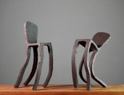 Sculpture. Ceramics. Dancing Chair. Black. 33 cm. Art Object. Gift