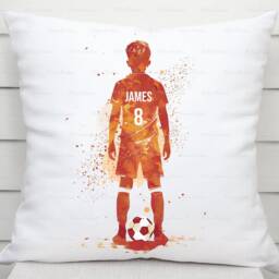 Football Cushion. Personalised Footballer Pillow. Boys Bedroom Decor. Birthday Or Christmas Gift - thumbnail 3