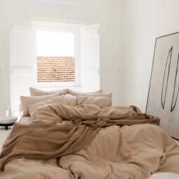 Natural Linen Duvet Cover Set - 3 Piece Queen King Bedding 100% European Flax, Stonewashed Oatmeal Linen, Soft Breathable Earth Tone - thumbnail 2