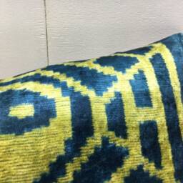 Handwoven Silk Ikat Lumbar Pillow Cover, 10x24, Modern Accent - thumbnail 2