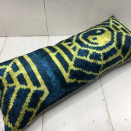 Handwoven Silk Ikat Lumbar Pillow Cover, 10x24, Modern Accent - thumbnail 4