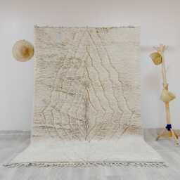 Handmade Beni Ourain Rug - Soft Moroccan Wool Carpet, Perfect For Living Room Or Bedroom - thumbnail 2