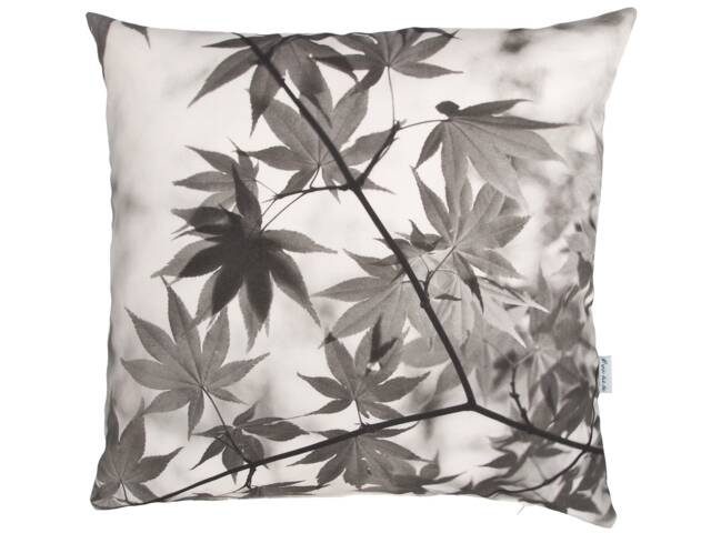 Maple Branch, Grey, Cushion Cover 50 X cm, Cotton, Autumn Pillow, Leaf Cushion, Tree Cushion, Maple, Autumn Decoration, Leaf Motif, Tree Motif - image 1