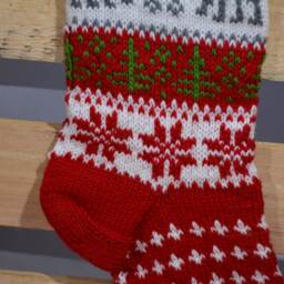 Hand Knitted Christmas Stocking, Home Decor, Personalized Christams Stocking With Deers - thumbnail 2