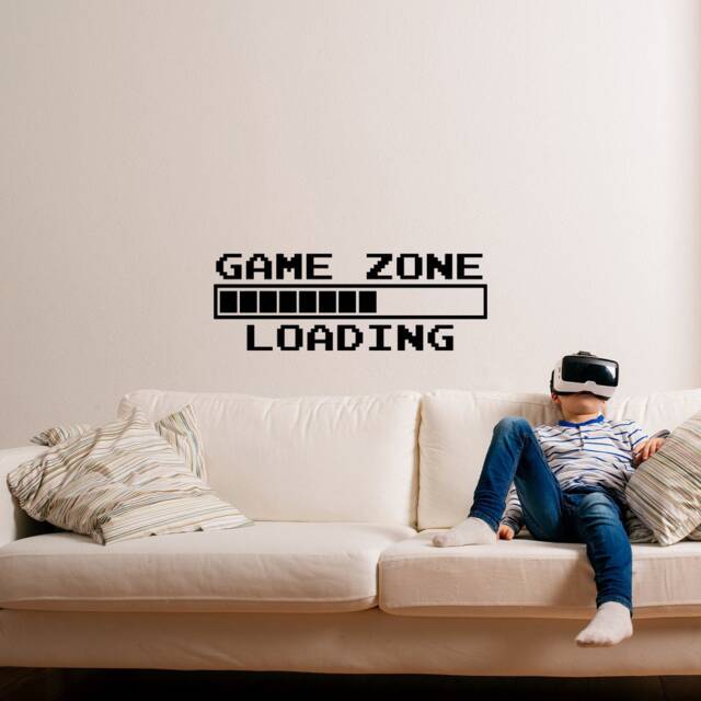 Game Zone Loading Vinyl Wall Decal - Kids Playroom Decor, Gamer Gift Ww211 - image 1