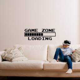 Game Zone Loading Vinyl Wall Decal - Kids Playroom Decor, Gamer Gift Ww211 - thumbnail 1