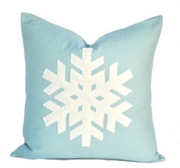 One Blue Snowflake Christmas Pillow Covers, 18x18, Holiday Pillow, Decorative Cushion, Decoration - thumbnail 1