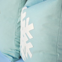 One Blue Snowflake Christmas Pillow Covers, 18x18, Holiday Pillow, Decorative Cushion, Decoration - thumbnail 3
