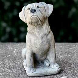 Concrete Bulldog Statue Outdoor Dog Garden Decor Cement Sculpture Stone Pet Memorial Figurine Wrinkled Yard Ornament Lover Gift - thumbnail 1
