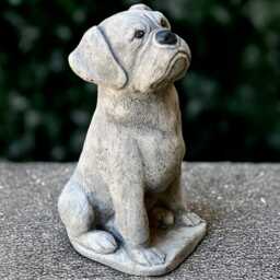 Concrete Bulldog Statue Outdoor Dog Garden Decor Cement Sculpture Stone Pet Memorial Figurine Wrinkled Yard Ornament Lover Gift - thumbnail 4