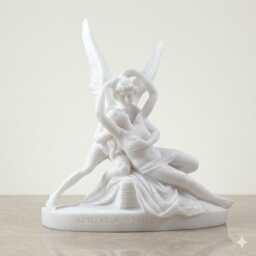 Cupid & Psyche, Love Soul Statue White Greek Mythology 8, 3 Inch - thumbnail 1