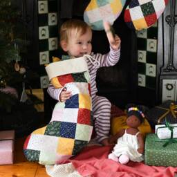 Handmade Luxury Quilted Christmas Stocking - Pastel Or Traditional Cotton Stocking, Personalised - thumbnail 2