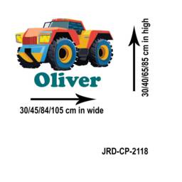 Monster Truck Wall Stickers Personalised Name Kids Bedroom Baby Nursery Playroom Home Decor - thumbnail 3