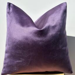 Purple Velvet Pillow Cover, Soft Cotton Fabric, Euro Sham, 20x20, Summer Decor - thumbnail 1
