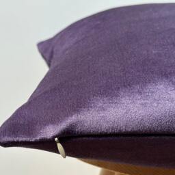 Purple Velvet Pillow Cover, Soft Cotton Fabric, Euro Sham, 20x20, Summer Decor - thumbnail 2