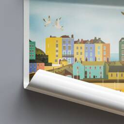Tenby Travel Poster - Prints, Art, Wales Print Poster, Welsh Harbour, Pembrokeshire Prints By Printagonist - thumbnail 2