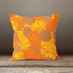 Pumpkins Cushion Cover/Halloween Autumn Case/Orange Dry Leaves Throw Pillow Cover/Autumn Halloween Top - thumbnail 4