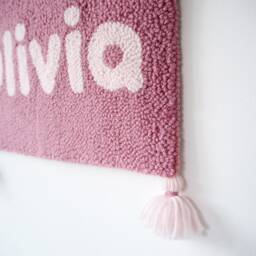 Custom Blue Nursery Wall Hanging Punch Needle Wool Art - thumbnail 3