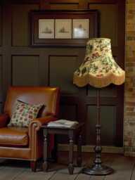 Fox Hunting Fabric Lampshade Gold Fringe, Handmade in The UK For Table & Floor Standard Lamp Shades, Ceiling Lights, Clip On Wall Lights - thumbnail 1