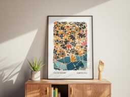 Antonio Gaudi Tiles Art Print Spanish Ceramic Pattern Wall Decor