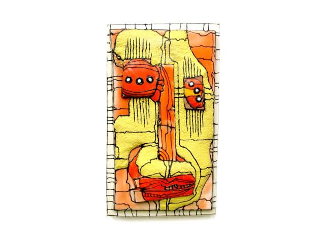 Abstract Ceramic Wall Mask Handmade Modern Sculpture - image 1
