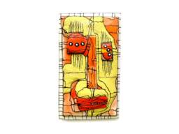 Abstract Ceramic Wall Mask Handmade Modern Sculpture - thumbnail 1