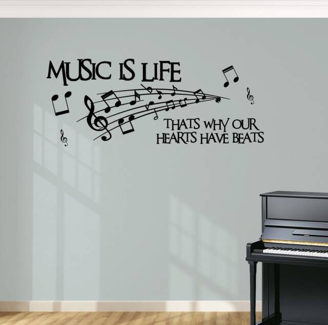 Music Is Life Wall Decal Vinyl Matte Art Sticker - image 1