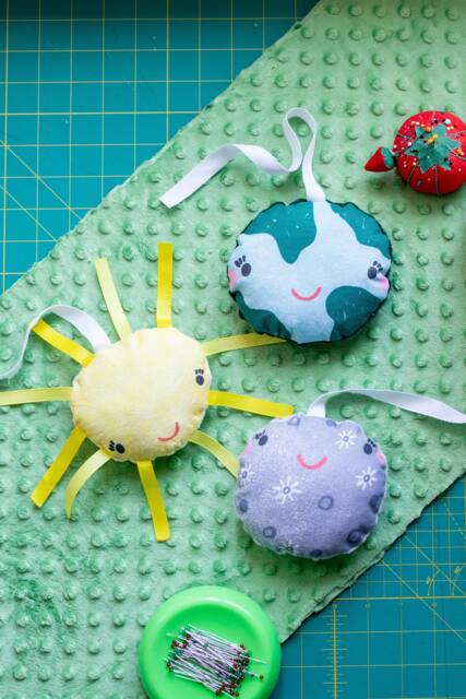 Earth Moon Sun Plush Baby Toy Rattle Crinkle Sensory Car Seat Toy - image 1