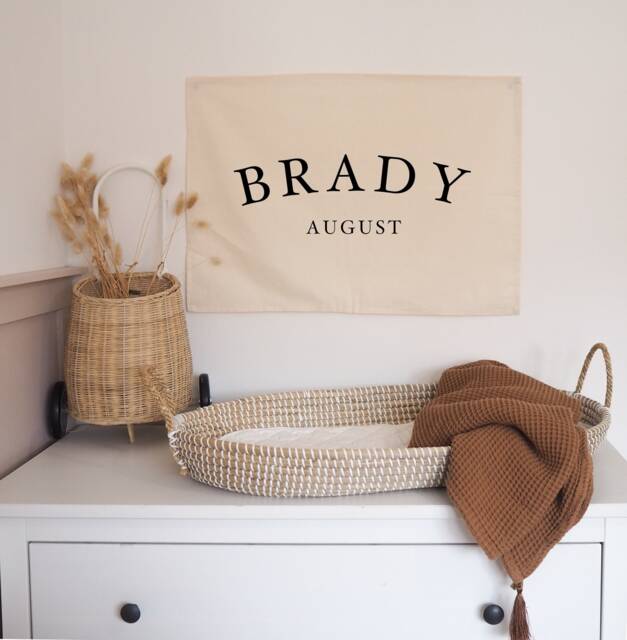 Personalised Wall Hanging Serif Font - Custom Name Banner 70x50cm More Lettering Colours Available - image 1