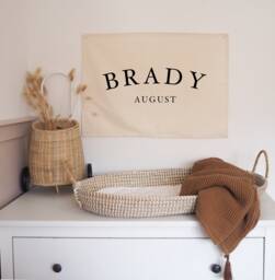 Personalised Wall Hanging Serif Font - Custom Name Banner 70x50cm More Lettering Colours Available - thumbnail 1