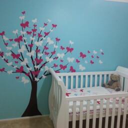 Large Wall Tree Baby Nursery Decal Butterfly Cherry Blossom 1139 - 6 Foot Tall - thumbnail 2