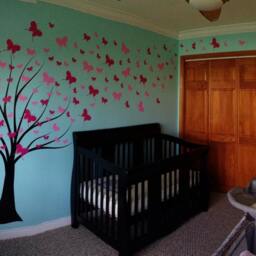 Large Wall Tree Baby Nursery Decal Butterfly Cherry Blossom 1139 - 6 Foot Tall - thumbnail 3