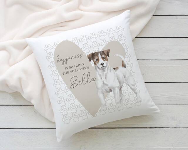 Personalised Jack Russell Sharing The Sofa Dog Cushion Cover - Owner Gift Lover - image 1