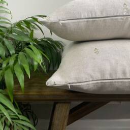 Fleur - Green - Block Pattern Linen Modern Farmhouse Cushion Covers - thumbnail 2