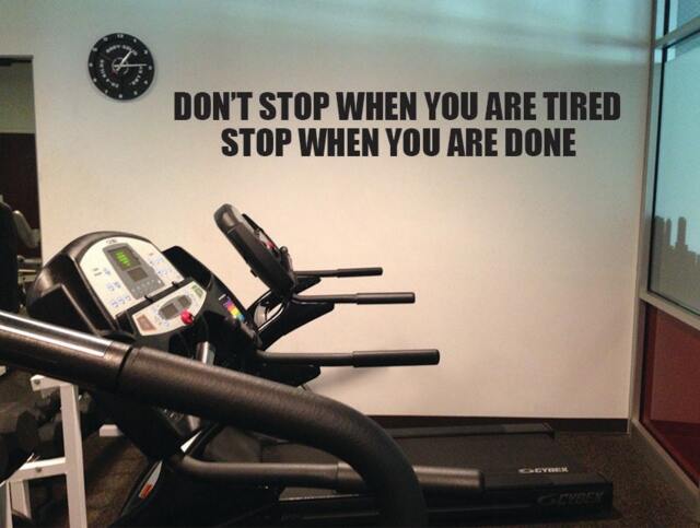 Workout Motivation Wall Decal - Don't Stop When You Are Tired Done Vinyl Quote For Gym Decor 204 - image 1