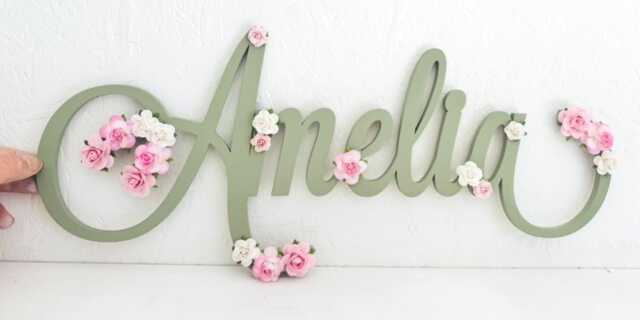 Personalised Nursery Wall Decor, Handmade Custom Wooden Name Sign, Kids Bedroom Door Sign - image 1