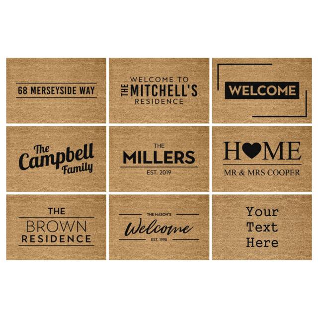 Personalised Door Mat, Custom Doormat - Customized Door Rug Housewarming Gift New Home -Personalised Mat - image 1