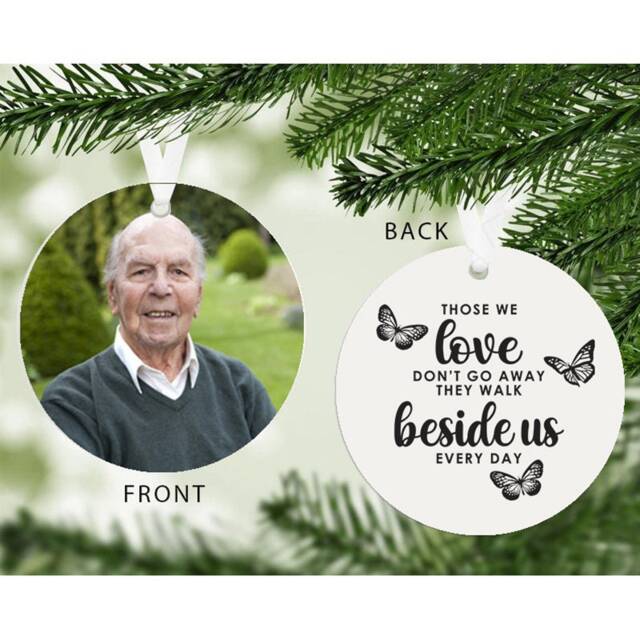 In Memory Photo Bauble, Memorial Decoration, Loved One Loving Upload Decoration - image 1