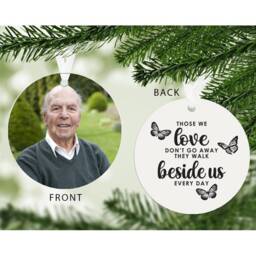 In Memory Photo Bauble, Memorial Decoration, Loved One Loving Upload Decoration - thumbnail 1