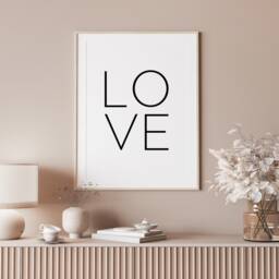 Love Print - Romantic Wall Art Room Decor Wedding Anniversary Birthday Gift Typography Poster Unframed - thumbnail 3