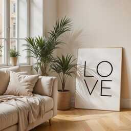 Love Print - Romantic Wall Art Room Decor Wedding Anniversary Birthday Gift Typography Poster Unframed - thumbnail 2
