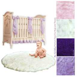 Handmade Faux Sheepskin Round Rug - Plush Shag Area Rug, Usa - thumbnail 1