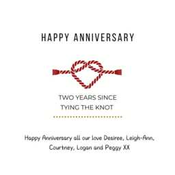 Personalised Two Year Anniversary Candle, Cotton Gift, Tying Knot Keepsake - thumbnail 2