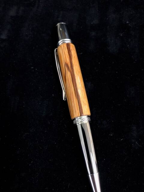 Exotic Marblewood, Hand-Crafted Wood Pen, Beautiful Dark Figure Lines , Platinum Finished Fittings, Great Gift, Unique - image 1