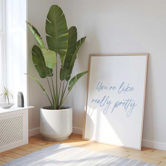 You're Like Really Pretty Print - Dusky Blue Print, Girly Bathroom Mean Girls Quote Baby Bedroom Art - image 1
