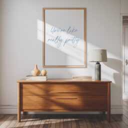 You're Like Really Pretty Print - Dusky Blue Print, Girly Bathroom Mean Girls Quote Baby Bedroom Art - thumbnail 2