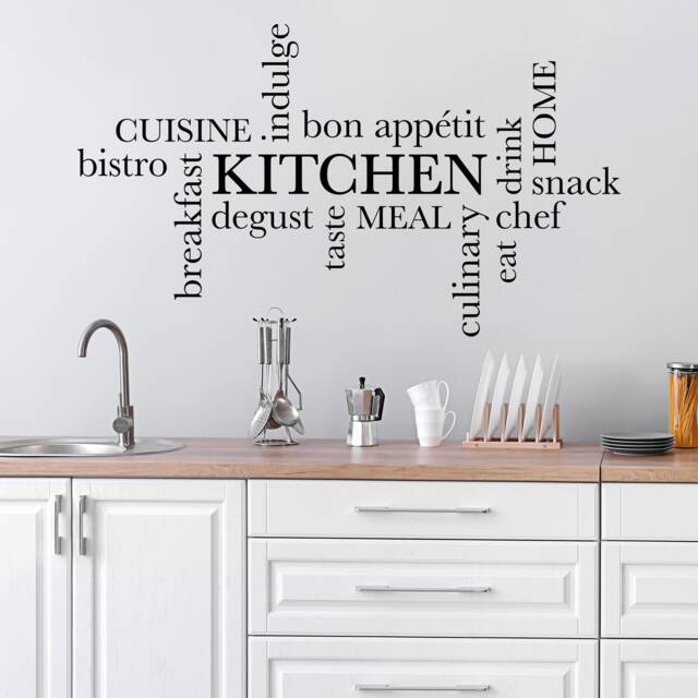 Kitchen Word Cloud Wall Decal Vinyl Sticker Dining Room Transfer Home Decor Art - image 1