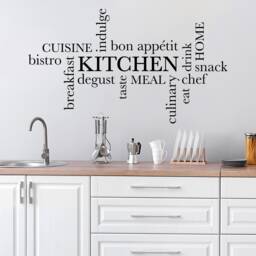 Kitchen Word Cloud Wall Decal Vinyl Sticker Dining Room Transfer Home Decor Art - thumbnail 1