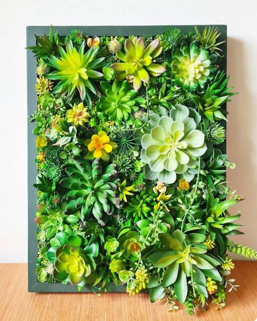 Faux Succulent 3D Wall Art Rustic Wood Framed Botanical Decor For Home Or Business - image 1