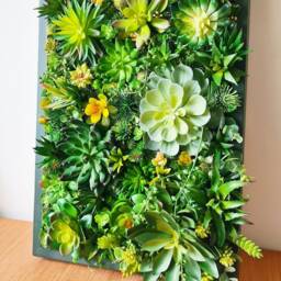 Faux Succulent 3D Wall Art Rustic Wood Framed Botanical Decor For Home Or Business - thumbnail 2